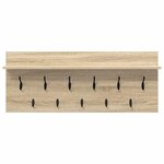 vidaXL Porte-manteau mural avec étagère Chêne sonoma Bois d'ingénierie
