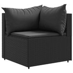 vidaXL Salon de jardin 9 Pièces avec coussins Noir Résine tressée