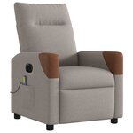 vidaXL Fauteuil de massage inclinable électrique Taupe Tissu