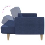 vidaXL Canapé-lit à 2 places bleu tissu