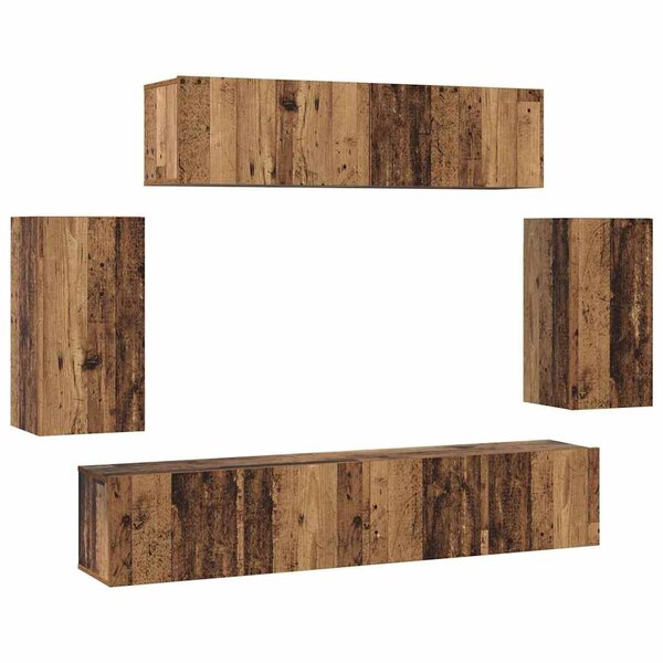 vidaXL Ensemble meuble TV 6 Pièces Bois ancien 80 x 30 x 30 cm