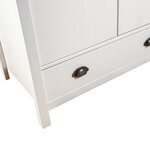 vidaXL Garde-robe à 2 portes Hill Blanc 89x50x170cm Bois de pin solide