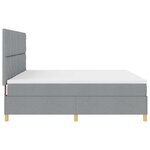 vidaXL Lit avec sommier et matelas gris clair 200x200 cm en tissu
