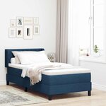 vidaXL Lit à ressorts avec tête de lit Bleu 200 x 100 cm tissu