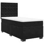vidaXL Sommier à lattes de lit avec matelas Noir 90x200 cm Velours