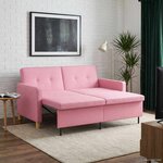 vidaXL Canapé-lit escamotable Rose Tissu