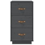  vidaXL Tables de chevet 2 Pièces Gris 40x40x75 cm Bois de pin massif