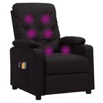 vidaXL Fauteuil électrique de massage Noir Similicuir