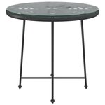 vidaXL Table de salle à manger Noir Ø80 cm Verre trempé et acier