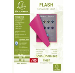 Paquet de 100 sous-chemises Flash 80 Tilleul x 10 EXACOMPTA