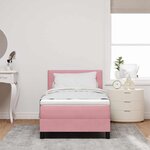 vidaXL Lit au ressort avec matelas et LED Rose 80x200 cm Velours