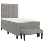 vidaXL Sommier à lattes de lit et matelas Gris clair 100x200cm Velours