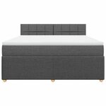 vidaXL Sommier à lattes de lit avec matelas Gris foncé 180x200cm Tissu