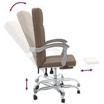 vidaXL Fauteuil inclinable de bureau Marron Tissu