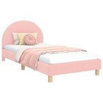 vidaXL Cadre de lit pour enfants avec tête de lit Rose 90 x 200 cm