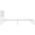 vidaXL Cadre de lit métal avec tête de lit blanc 140x190 cm