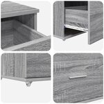 vidaXL Cabinet à Tiroirs Gris Sonoma Bois d'ingénierie Moyen