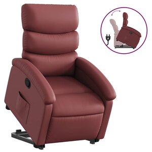 vidaXL Fauteuil inclinable Rouge bordeaux Similicuir