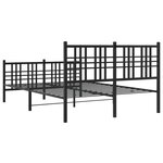 vidaXL Cadre de lit métal sans matelas avec pied de lit noir 137x190cm