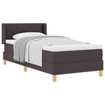 vidaXL Lit à ressorts avec matelas Marron foncé 200 x 90 cm tissu