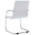 Chaise fauteuil siège de bureau informatique étude cantilever similicuir blanc 02_0023989