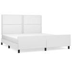vidaXL Cadre de lit avec tête de lit Blanc 160x200 cm Similicuir