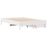 vidaXL Cadre de lit sans matelas blanc 135x190 cm bois de pin massif