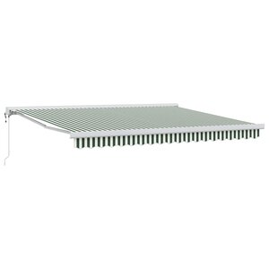 vidaXL Auvent Rétractable Vert et blanc 400 × 300 cm Tissu et Métal