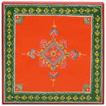 vidaXL Table basse orange bois de manguier massif peint à la main