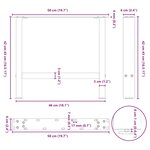 vidaXL Pieds de table basse Blanc 2 pièces 50 x (42-43) cm Acier
