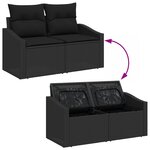 vidaXL Ensemble de salon de jardin 10 pièces avec coussins en poly rattan noir