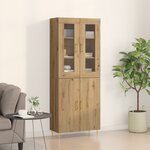 vidaXL Highboard Artisan Oak 69 5 x 34 x 180 cm Bois d'ingénierie