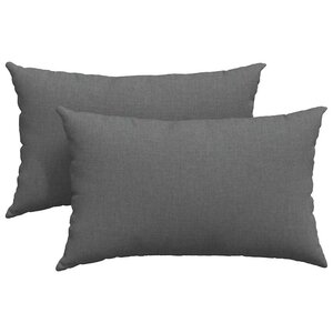 vidaXL Coussins de canapé 2 pc tissu Gris foncé 50 x 30 cm