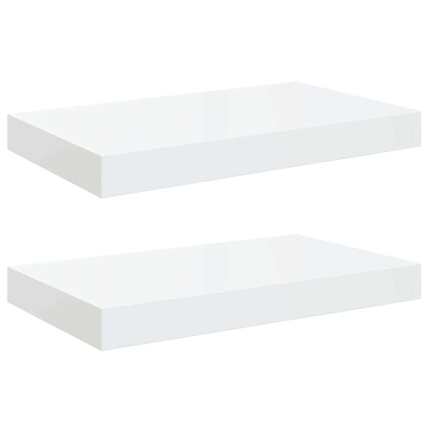 vidaXL Étagère murale flottante 2 Pièces Blanc brillant 40x23x3 8 cm MDF