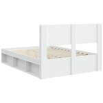 vidaXL Cadre de lit avec rangement et tête de lit Blanc 140 x 190 cm