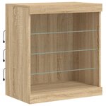 vidaXL Buffet avec lumières LED chêne sonoma 60 5x37x67 cm