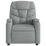 vidaXL Fauteuil de massage inclinable Gris clair Tissu