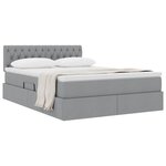 vidaXL Lit avec rangement et matelas Gris clair 140 x 200 cm