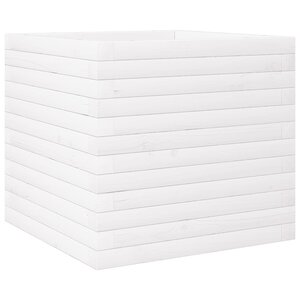 vidaXL Jardinière blanc 50x50x46 cm bois de pin massif