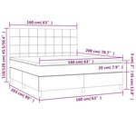 vidaXL Sommier à lattes de lit et matelas Gris clair 160x200cm Velours