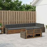 vidaXL Ensemble de canapés d'extérieur 8 pc Naturel et Anthracite