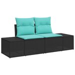 vidaXL Canapé de jardin avec coussin 184 x 62 x 69 cm polyrotin