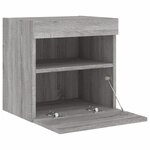vidaXL Meuble TV mural avec lumières LED sonoma gris 40x30x40 cm