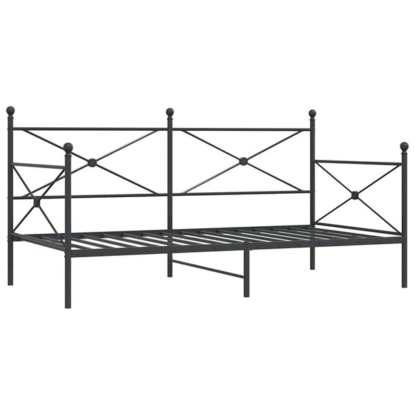 vidaXL Lit de repos sans matelas noir 100x200 cm acier
