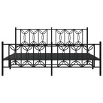 vidaXL Cadre de lit métal sans matelas avec pied de lit noir 183x213cm