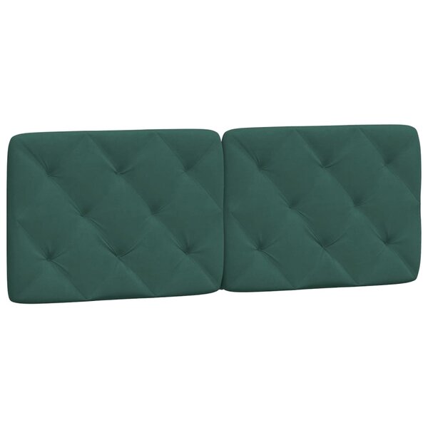 vidaXL Coussin de tête de lit vert foncé 140 cm velours