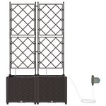 vidaXL Jardinières de jardin 1 pc Marron 80 x 40 x 142 cm Plastique