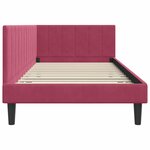 vidaXL Cadre de lit d'angle Rouge bordeaux 90 x 190 cm Velours