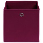 vidaXL Boîtes de rangement 4 Pièces Tissu intissé 28x28x28 cm Rouge foncé