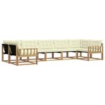 vidaXL Ensemble de canapés d'extérieur 7 pc Blanc et crème